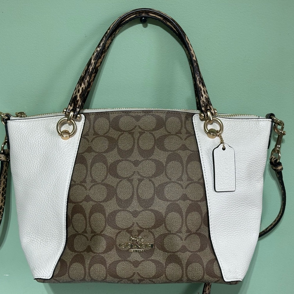 COACH Kasey Satchel Signature Snake Skin